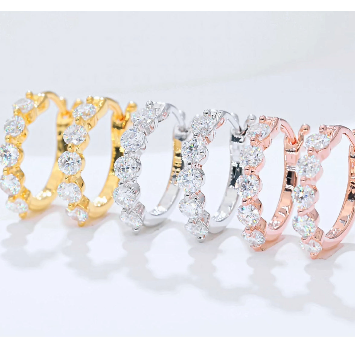 Single Paved Hoop Earrings