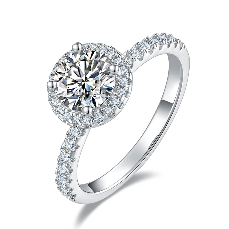 Halo Round Brilliant Solitaire Ring
