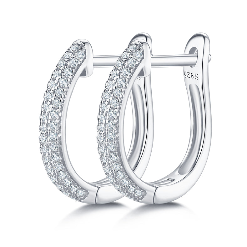 Triple Paved Hoop Earrings