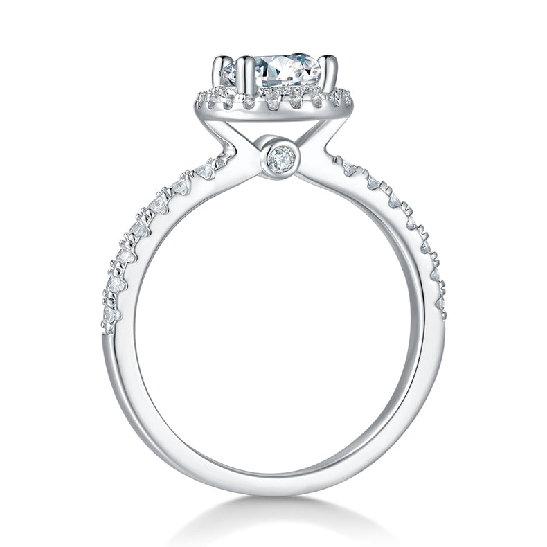 Halo Round Brilliant Solitaire Ring
