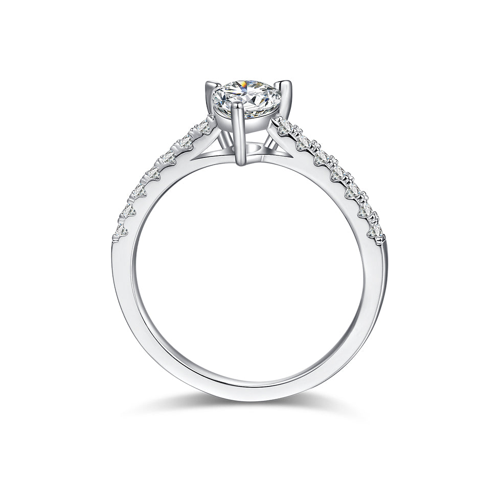 Classic Pave Pear-Cut Solitaire Ring