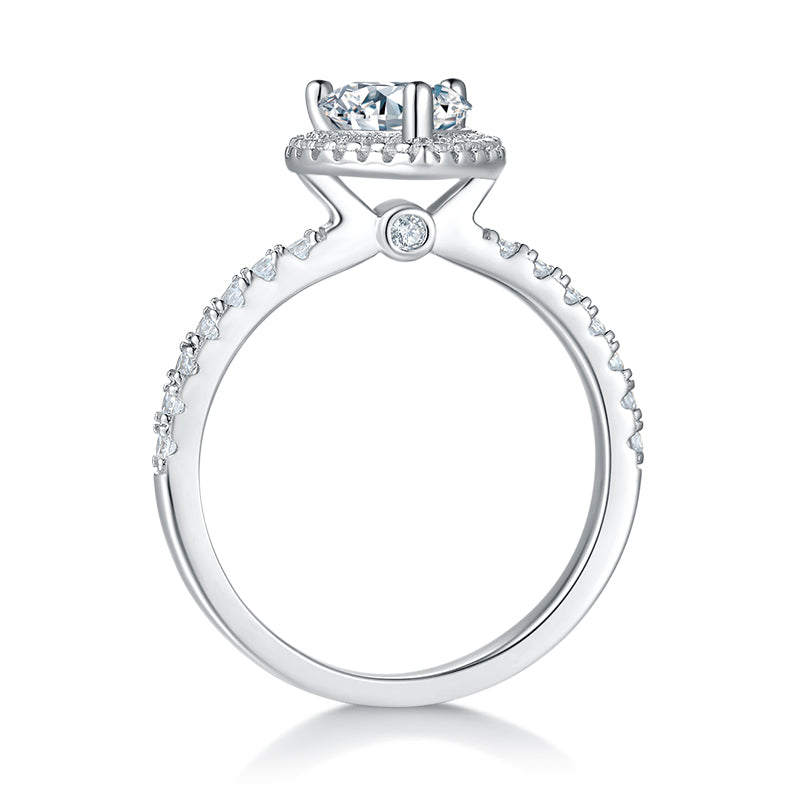 Halo Heart-Cut Solitaire Ring