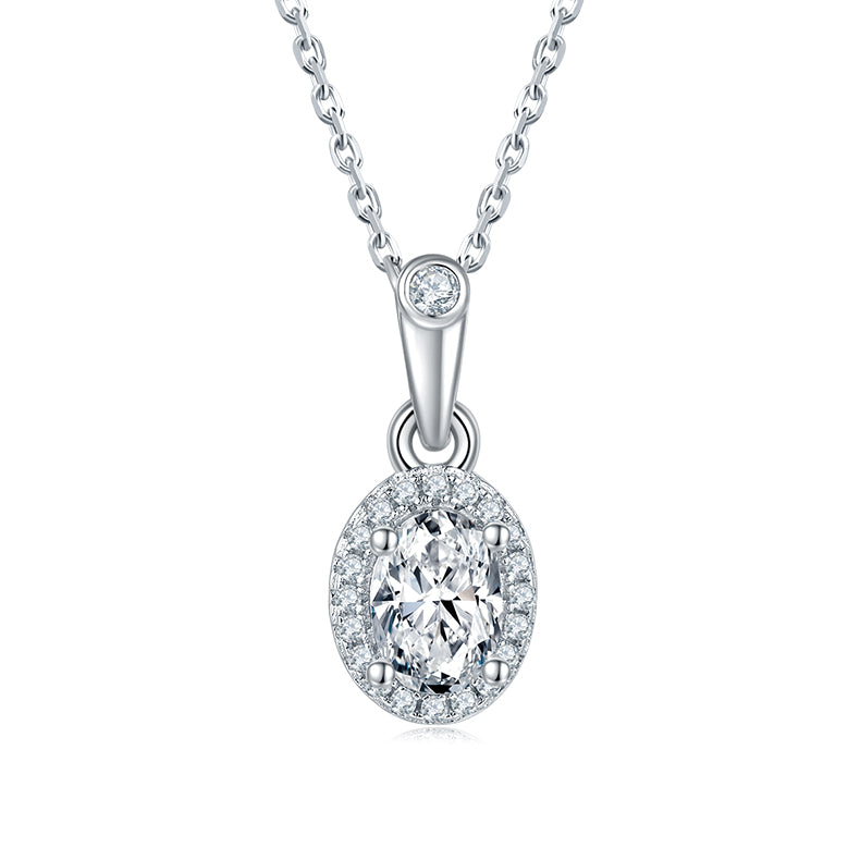Halo Oval-Cut Necklace