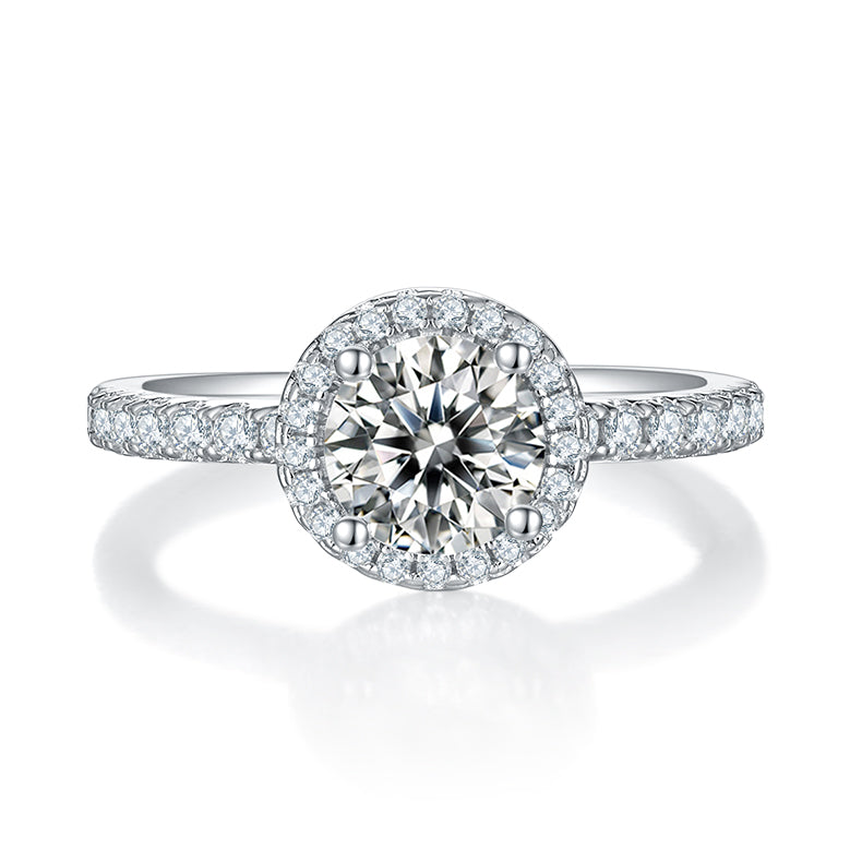 Halo Round Brilliant Solitaire Ring
