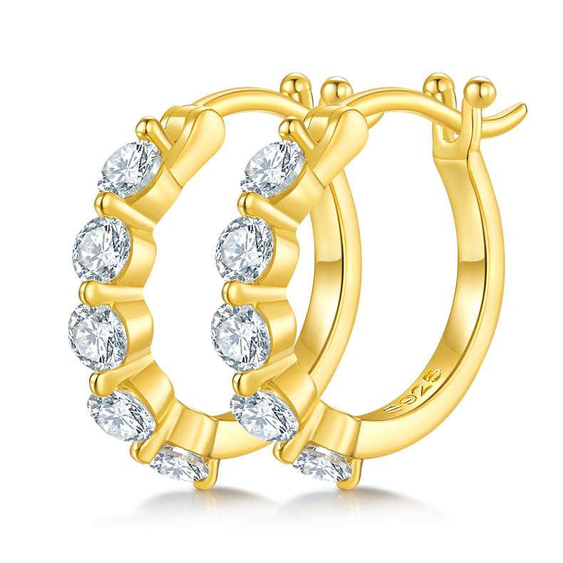 Single Paved Hoop Earrings