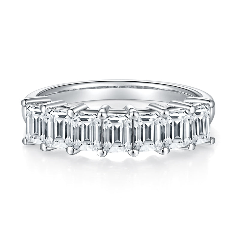 Emerald-Cut Half Eternity Band