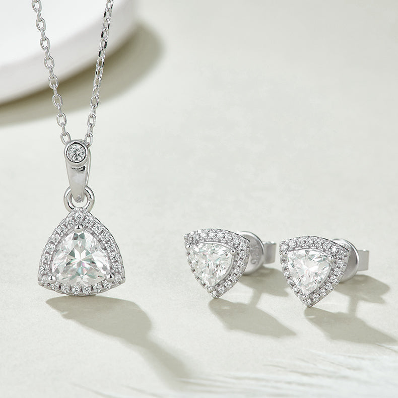 Halo Trillion-Cut Necklace