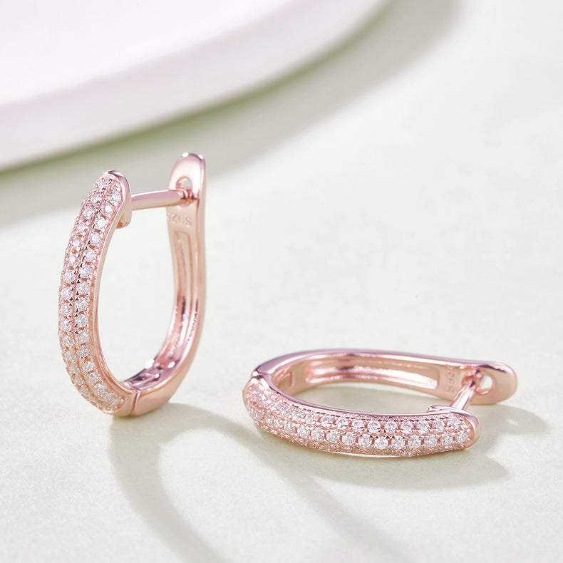 Triple Paved Hoop Earrings