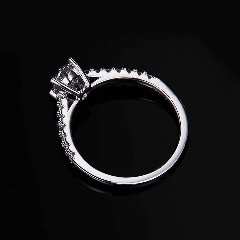 Classic Pave Oval-Cut Solitaire Ring