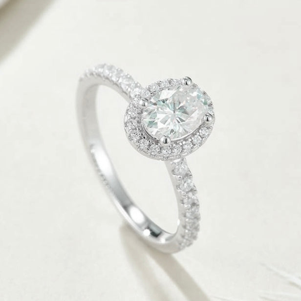 Halo Oval-Cut Solitaire Ring