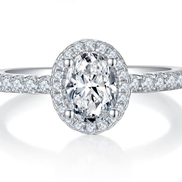 Halo Oval-Cut Solitaire Ring