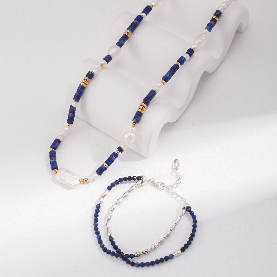 Gemstone Pearl Beaded Necklace