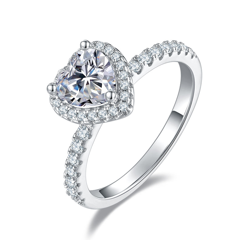 Halo Heart-Cut Solitaire Ring