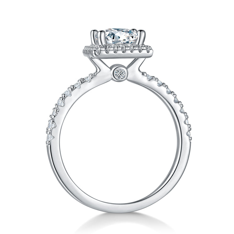 Halo Princess-Cut Solitaire Ring