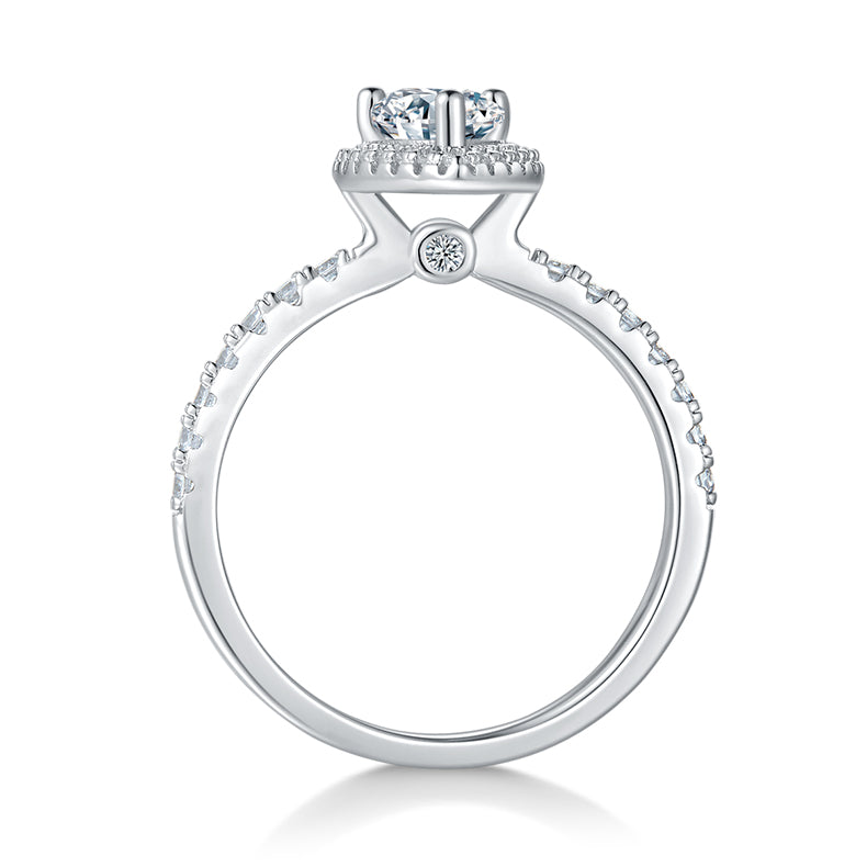 Halo Pear-Cut Solitaire Ring