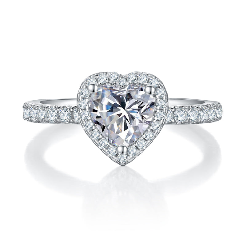 Halo Heart-Cut Solitaire Ring