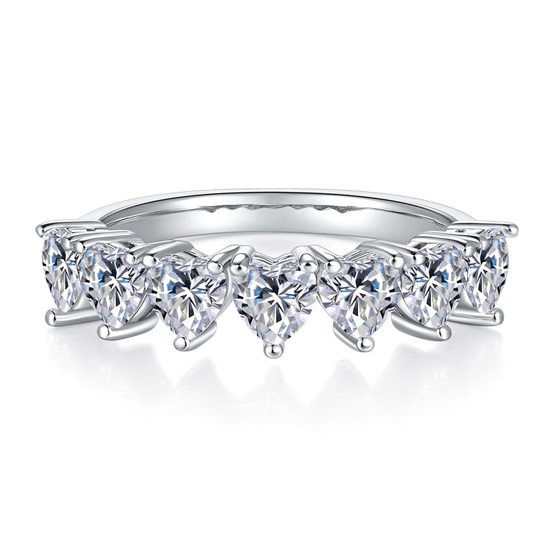 Heart-Cut Half Eternity Band