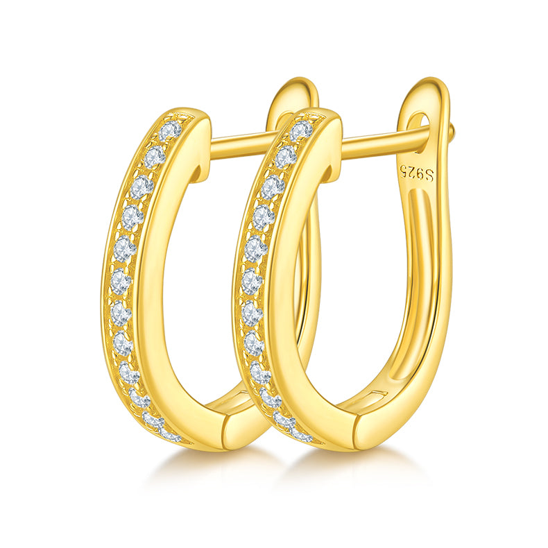 Skinny Single Paved Hoop Earrings