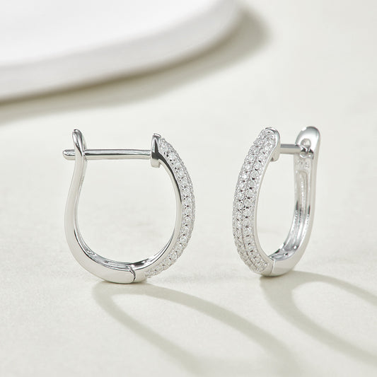 Triple Paved Hoop Earrings