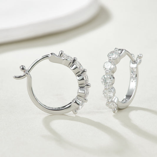 Single Paved Hoop Earrings