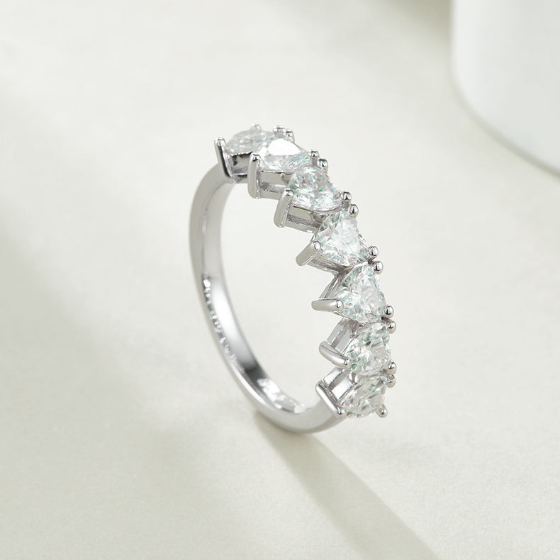 Heart-Cut Half Eternity Band