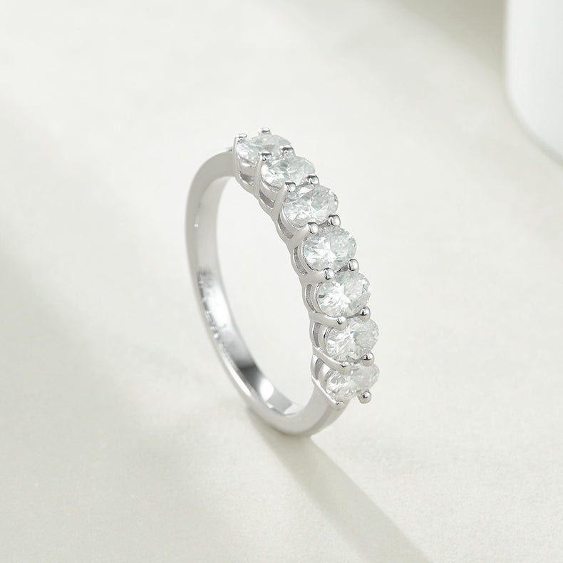 Oval-Cut Half Eternity Band