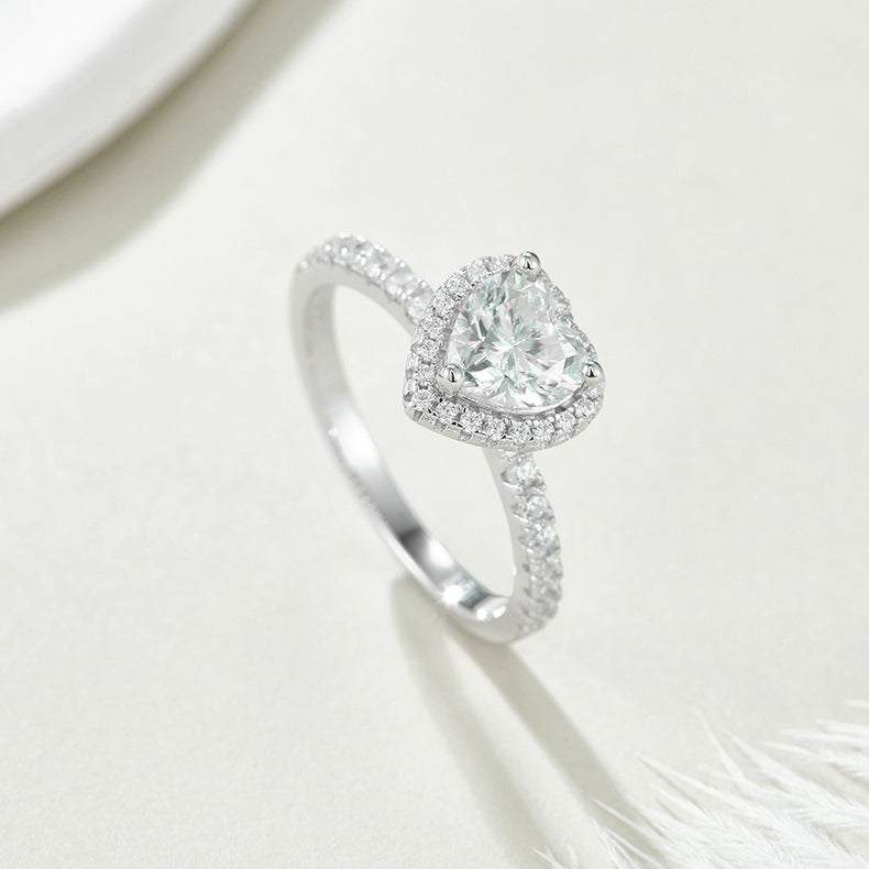 Halo Heart-Cut Solitaire Ring