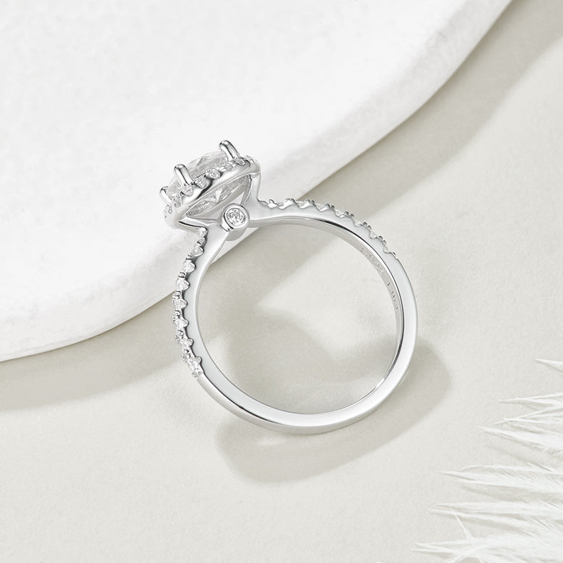 Halo Round Brilliant Solitaire Ring