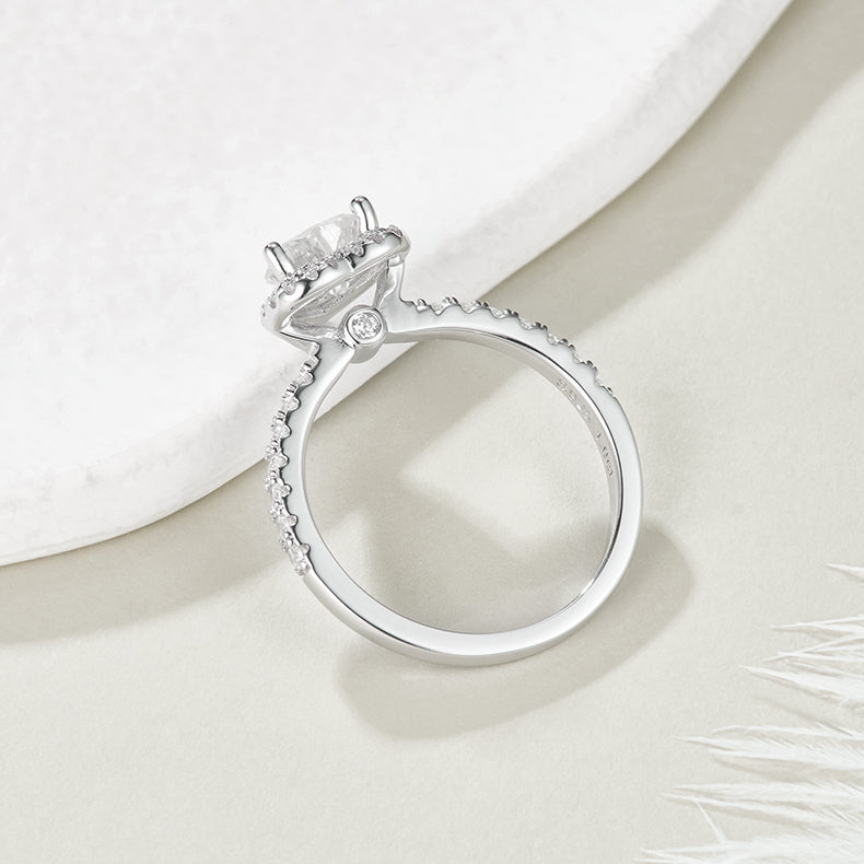 Halo Heart-Cut Solitaire Ring