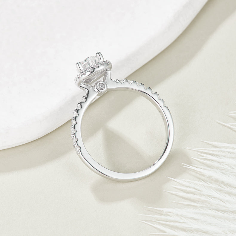 Halo Pear-Cut Solitaire Ring