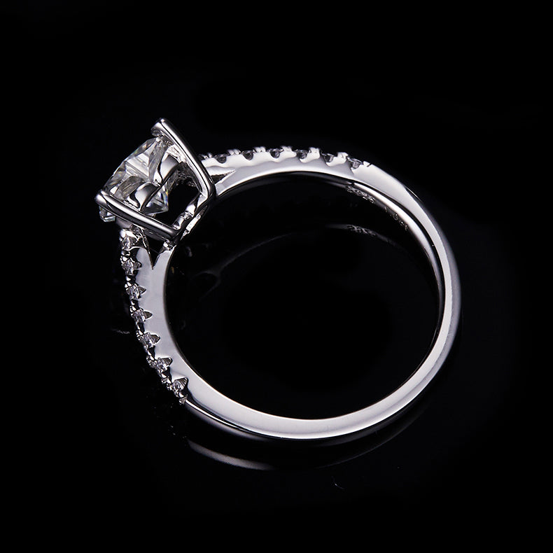 Classic Pave Heart-Cut Solitaire Ring