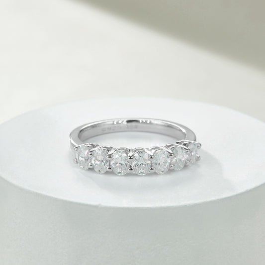 Oval-Cut Half Eternity Band