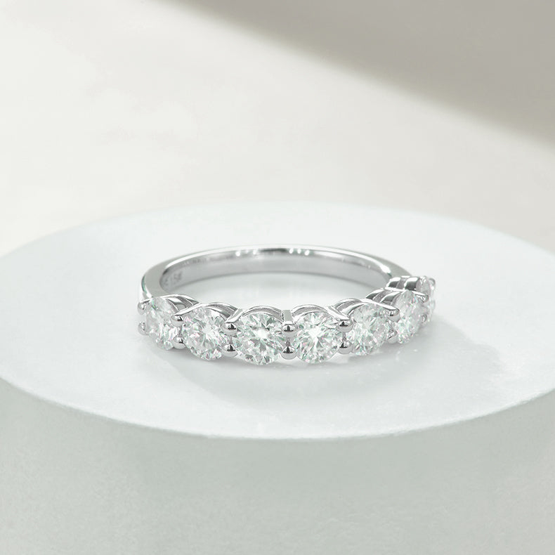 Round Brilliant Half Eternity Band