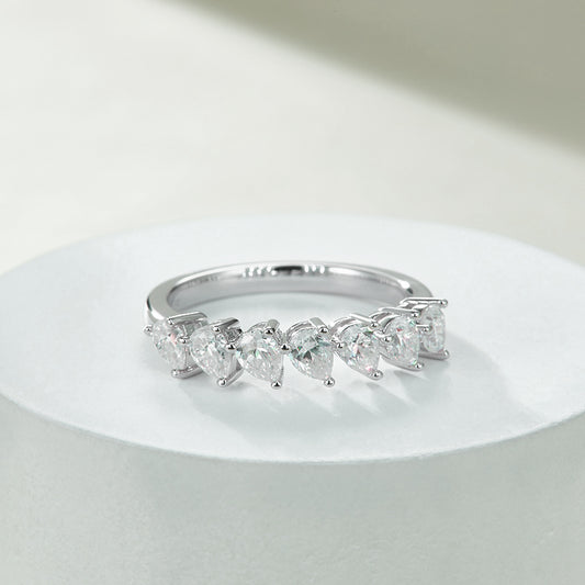 Pear-Cut Half Eternity Band