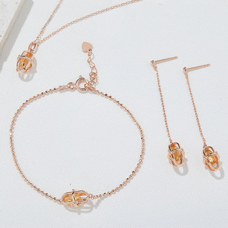 Citrine Rose Gold Set