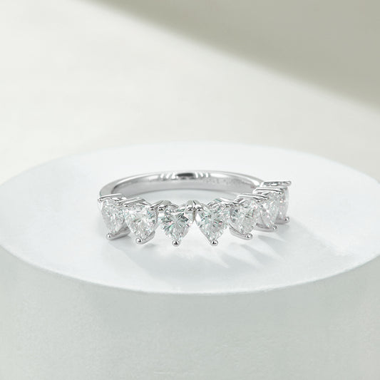 Heart-Cut Half Eternity Band