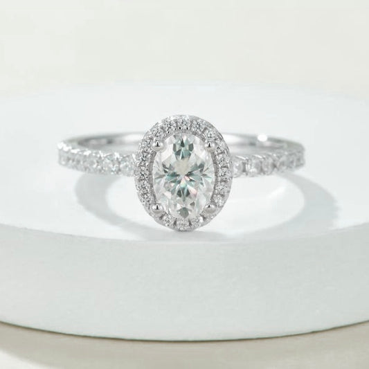 Halo Oval-Cut Solitaire Ring