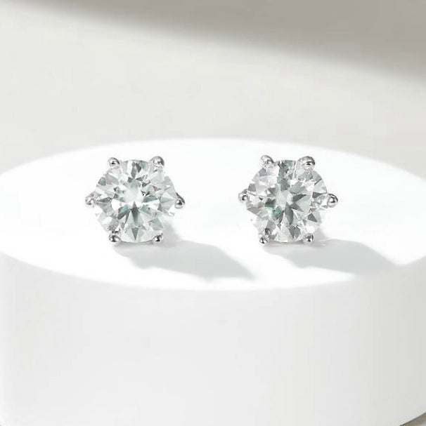 6 prong carat earrings