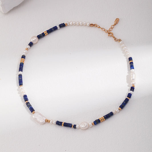 Gemstone Pearl Beaded Necklace