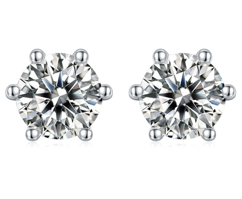 Classic 6-Prong Round Brilliant Studs